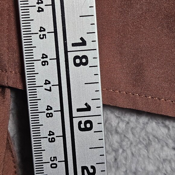 Milk & Honey Ruched Front Long Sleeve Blouse Button Cuffs XL Brown Polyester - Picture 10 of 12